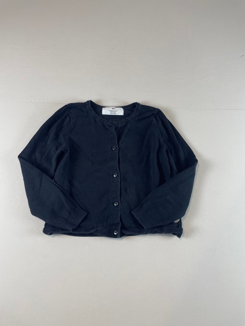 H&M Kids Classic Fine Knit Black Cotton Cardigan